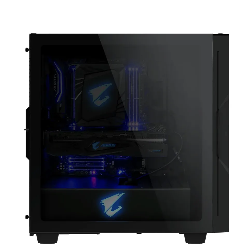 GIGABYTE skrín case GB-AC300G, RGB Lighting, bez zdroje, transparentní bok, Mid