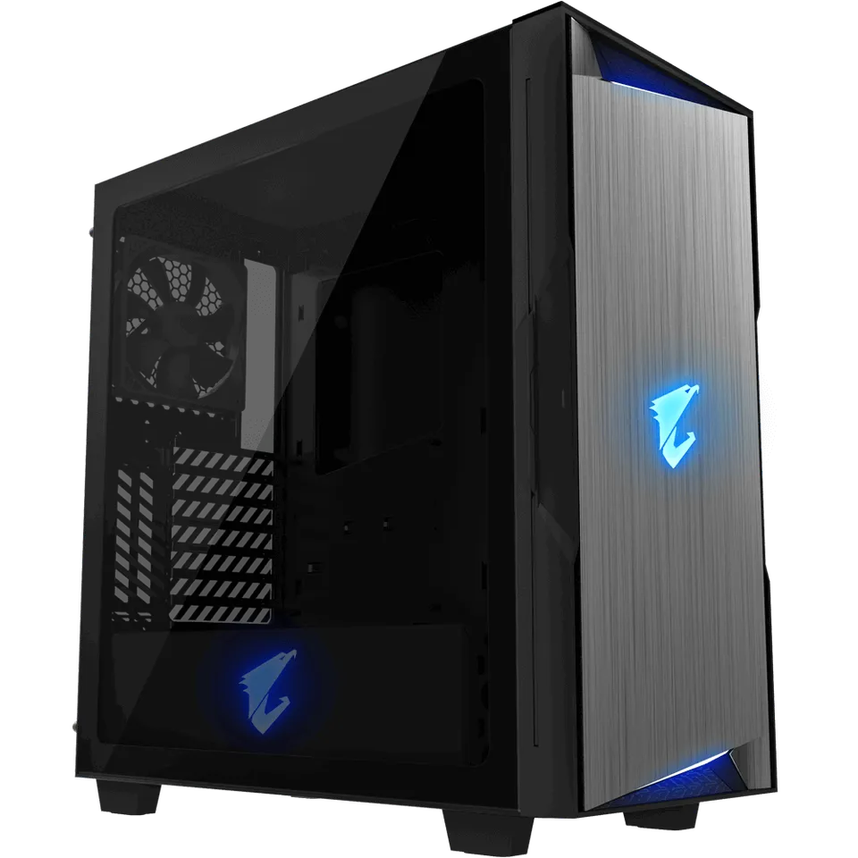 GIGABYTE skrín case GB-AC300G, RGB Lighting, bez zdroje, transparentní bok, Mid