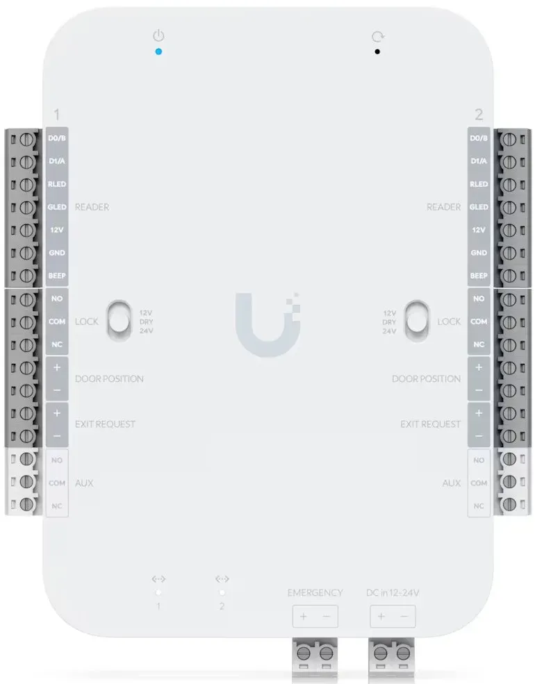Ubiquiti UniFi Access Retrofit Hub - Hub pro 2 dveře, podpora Wiegand a OSDP čteček, 2x 100MbE, napájení DC 12/24V