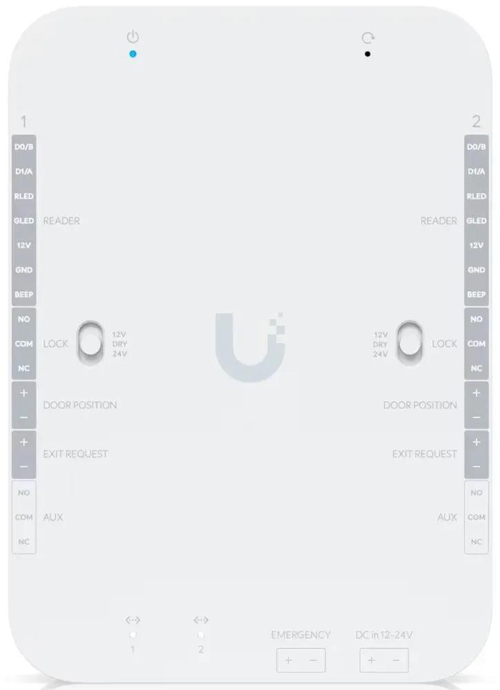 Ubiquiti UniFi Access Retrofit Hub - Hub pro 2 dveře, podpora Wiegand a OSDP čteček, 2x 100MbE, napájení DC 12/24V