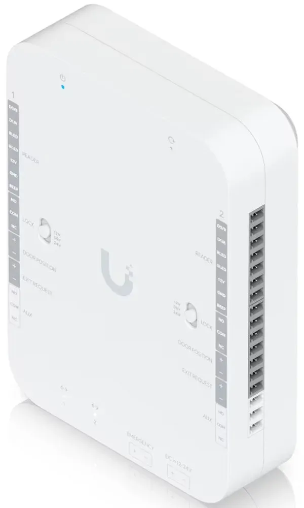 Ubiquiti UniFi Access Retrofit Hub - Hub pro 2 dveře, podpora Wiegand a OSDP čteček, 2x 100MbE, napájení DC 12/24V