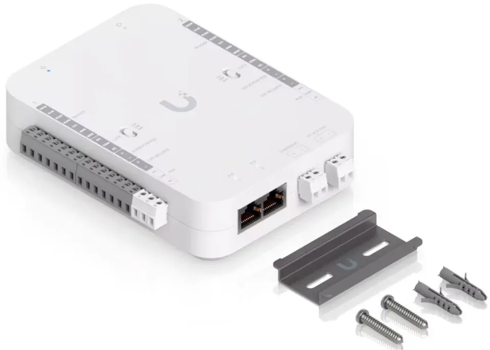 Ubiquiti UniFi Access Retrofit Hub - Hub pro 2 dveře, podpora Wiegand a OSDP čteček, 2x 100MbE, napájení DC 12/24V