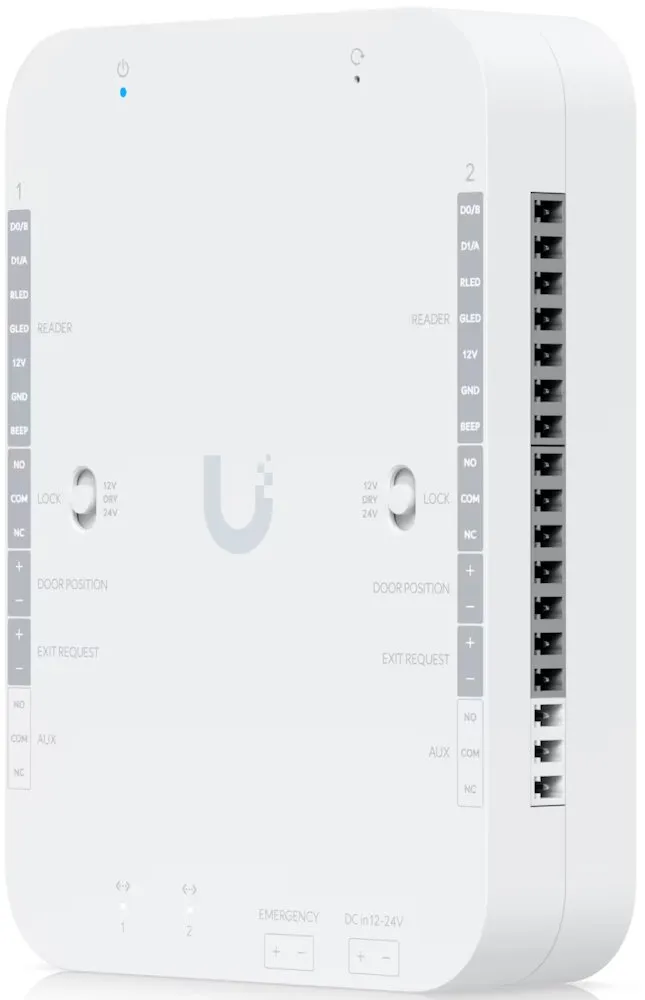 Ubiquiti UniFi Access Retrofit Hub - Hub pro 2 dveře, podpora Wiegand a OSDP čteček, 2x 100MbE, napájení DC 12/24V