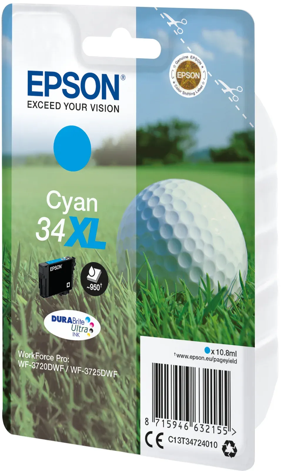 EPSON cartridge T3472 cyan (golfový míček) XL