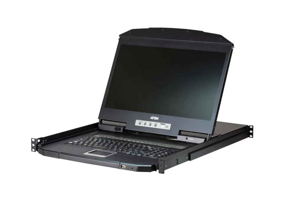 ATEN KVM console CL3116NX 16-Port Short Depth PS/2-USB VGA Single Rail WideScree