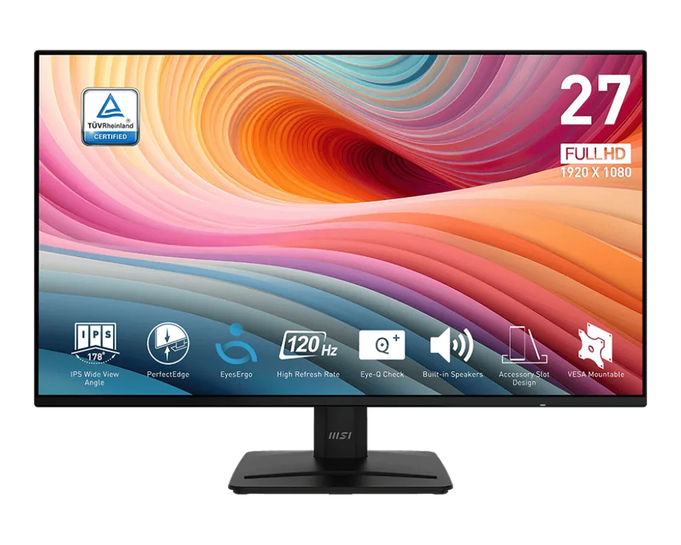 MSI monitor PRO MP271A E2, 27" IPS/1920 x 1080 (FHD)/120Hz/1ms/DP/HDMI/D-Sub/čer