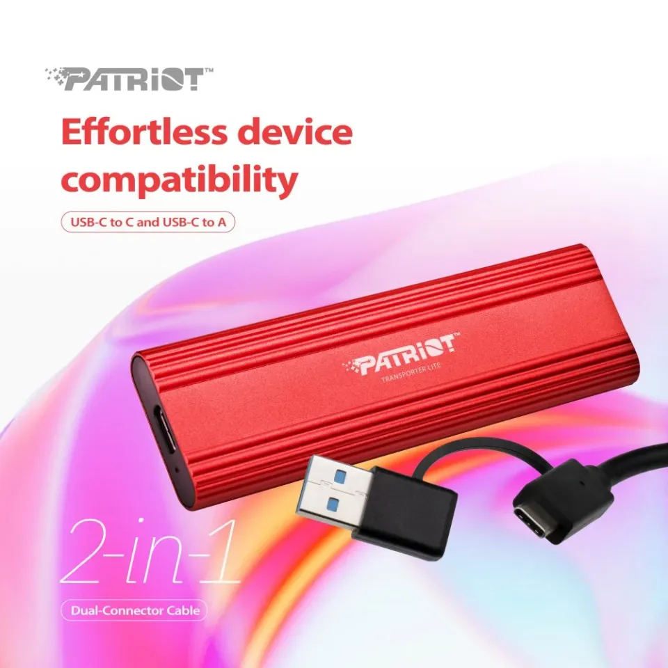 Patriot TRANSPORTER Lite/1TB/SSD/Externí/Červená/3R