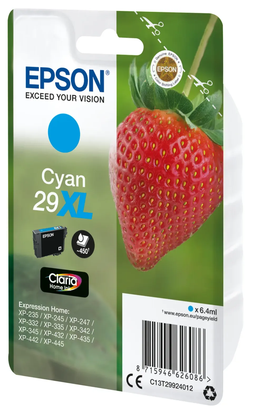 EPSON cartridge T2992 cyan (jahoda) XL