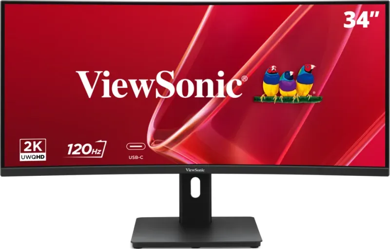 ViewSonic VA3420C-2 34" 21:9, 3440 x 1440, VA zakřivený monitor,120Hz,HDMI,DP,USB,USB-C 96W, speakers,výš. stavitelný