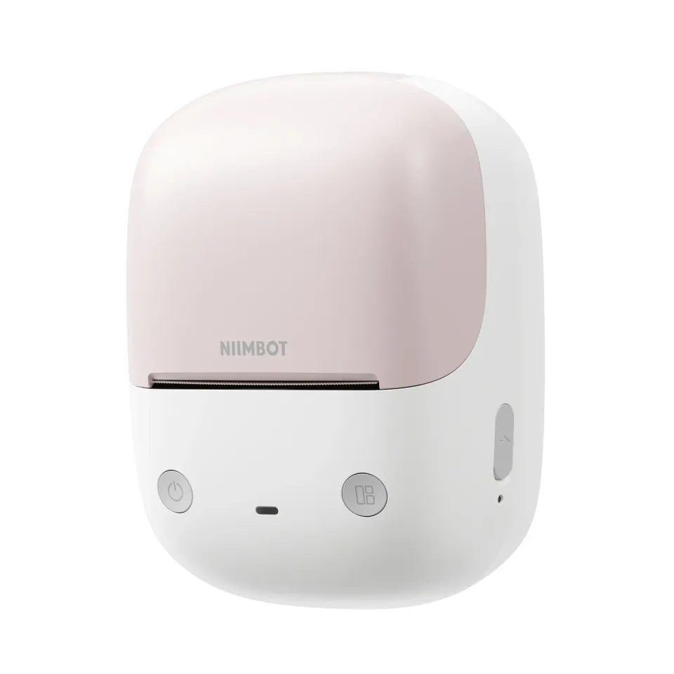 NIIMBOT B2 – chytrá termotiskárna štítků 20–50 mm, Bluetooth, offline tisk tlačítkem, růžová + role 230 štítků