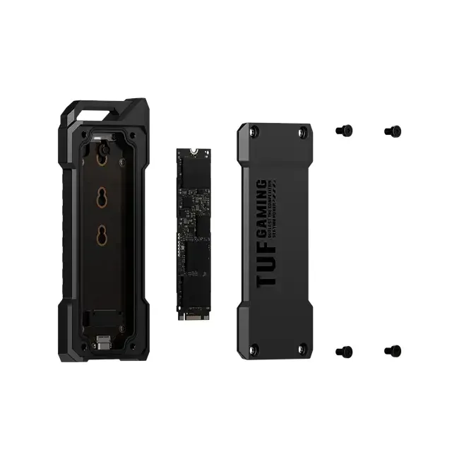 ASUS TUF GAMING A1 SSD NVME case, USB3.2 Gen 2X1, M.2 NVMe SSD kovový box, černá