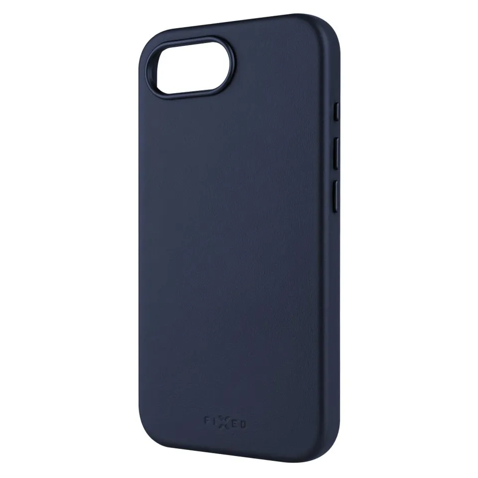 FIXED MagLeather kožený kryt iPhone 16e, modrý