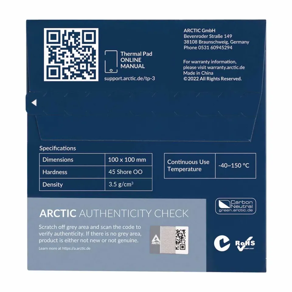ARCTIC Teplovodivá podložka TP-3, 100 x 100 x 0,5 mm