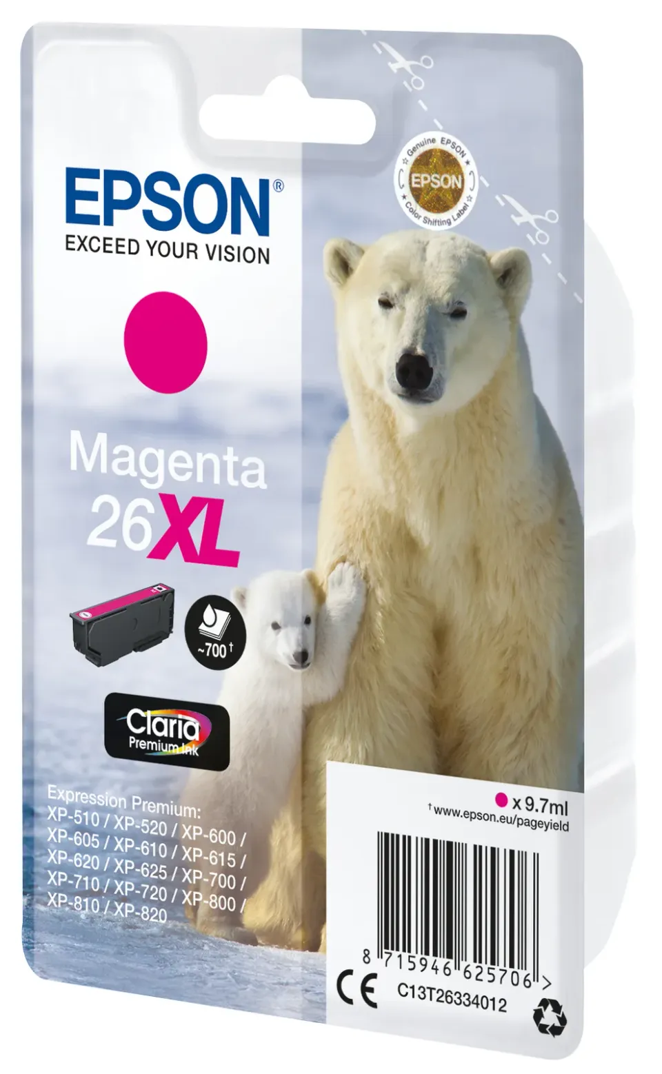 EPSON cartridge T2633 magenta (lední medvěd) XL