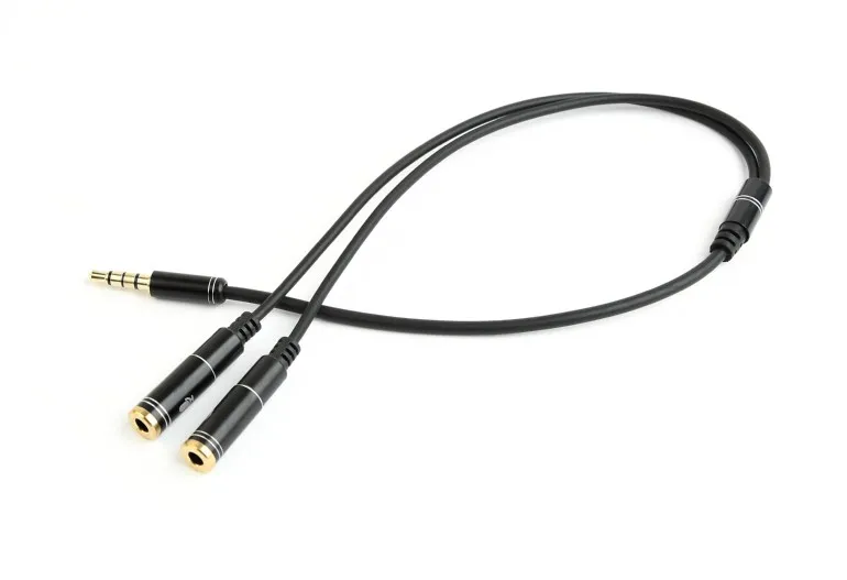 Gembird 3,5mm audio + kabel adaptéru mikrofonu, 0,2m, kovové konektory