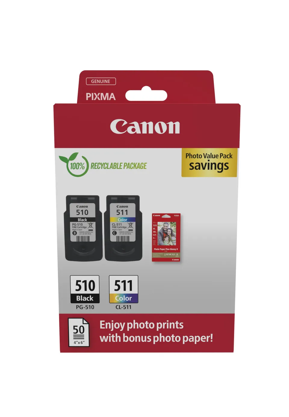 Canon cartridge PG-510 / CL-511 PVP / Black + Color / 2x9ml
