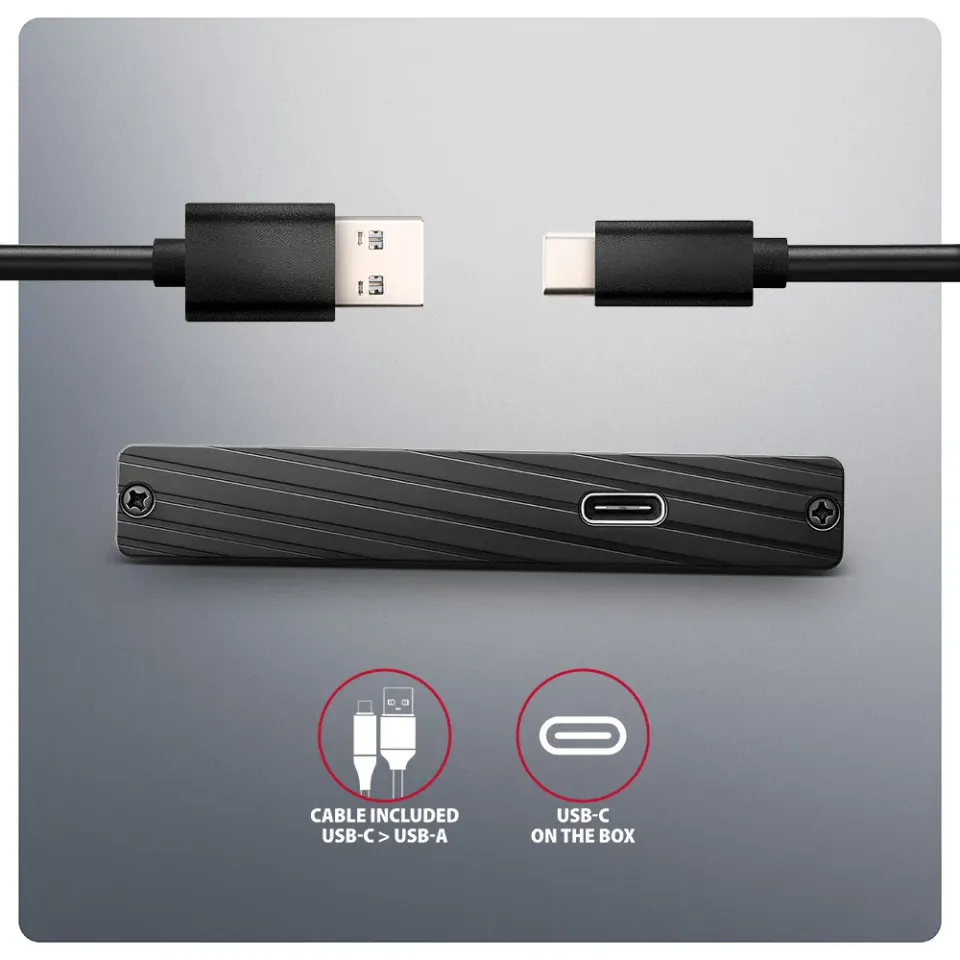 AXAGON EE25-XA6C, USB-C 5Gbps - SATA 6G, 2.5" kovový ALINE box