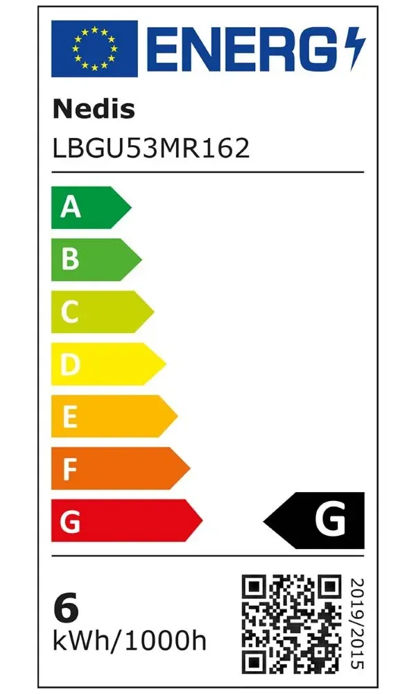 NEDIS LED žárovka GU5.3/ MR16/ 5,8 W/ 12 V/ 450 lm/ 2700 K/ teplá bílá