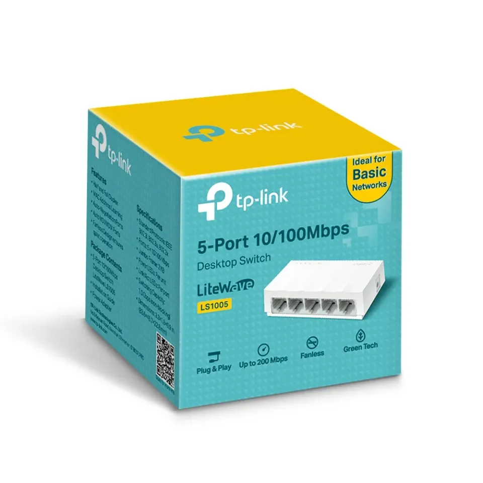 TP-LINK LS1005 5xTP 10/100Mbps 5port switch Fanless