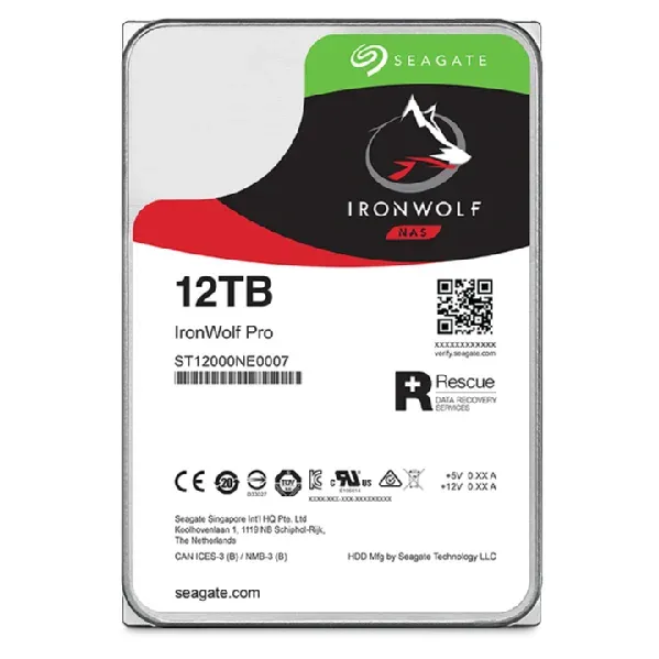 SEAGATE ST12000NT001 hdd IronWolf PRO 12TB CMR 7200rpm 256MB NAS HDD 24x7 270MB/s 3.5 RAID SATA3-6Gbps