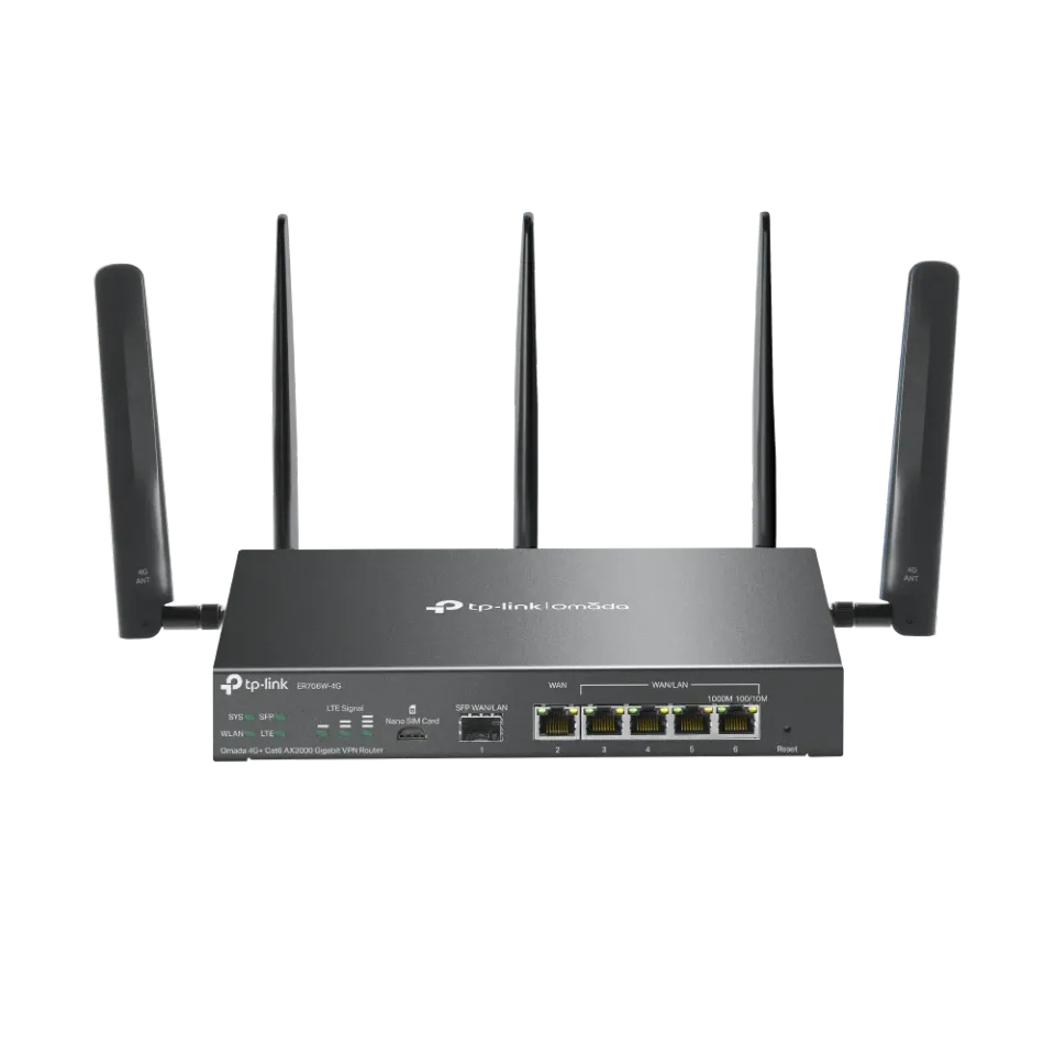 TP-Link ER706W-4G - AX3000 4G+ Cat6 LTE Wifi 6 Gigabitový VPN modem a router Oma