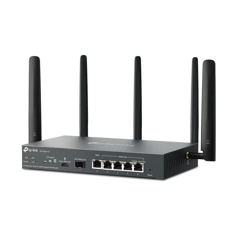 TP-Link ER706W-4G - AX3000 4G+ Cat6 LTE Wifi 6 Gigabitový VPN modem a router Oma