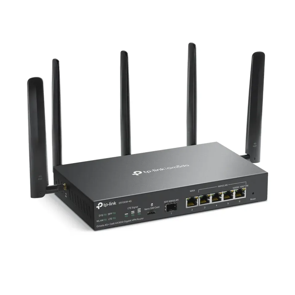 TP-Link ER706W-4G - AX3000 4G+ Cat6 LTE Wifi 6 Gigabitový VPN modem a router Oma