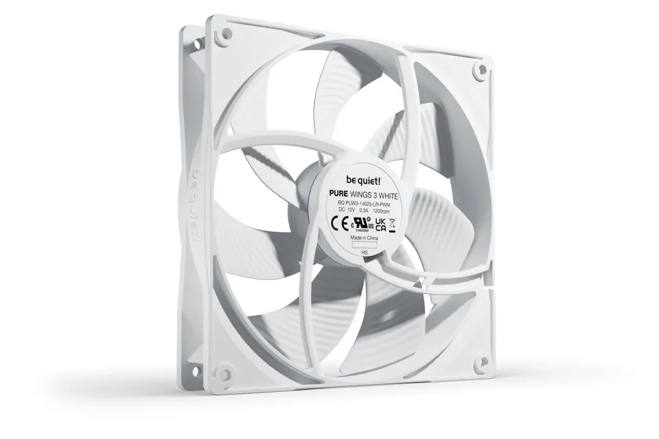 Be quiet! / ventilátor Pure Wings 3 / 140mm / PWM / 4-pin / 21,9dBA / bílý