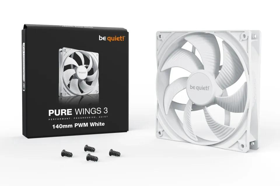 Be quiet! / ventilátor Pure Wings 3 / 140mm / PWM / 4-pin / 21,9dBA / bílý