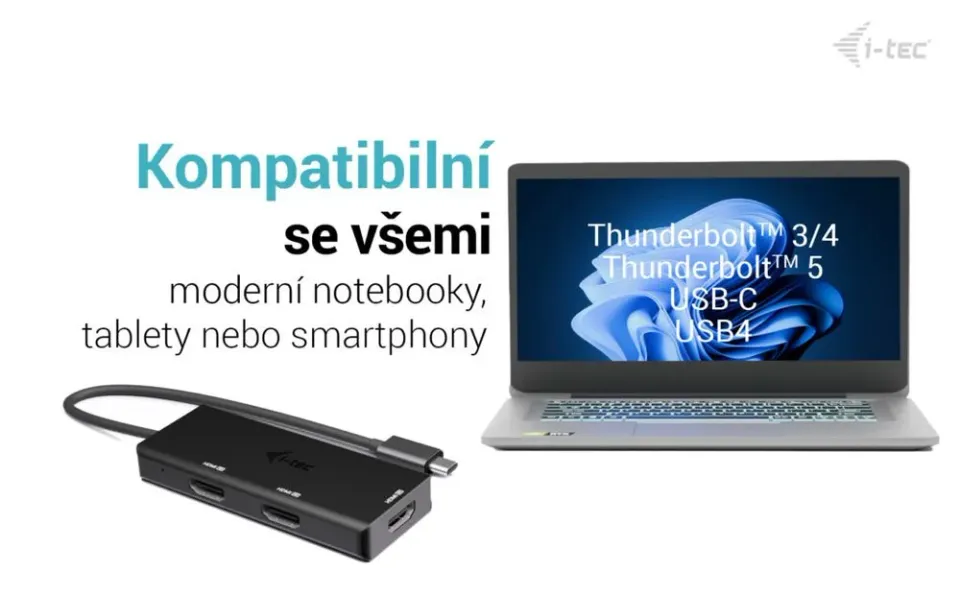 i-tec USB-C Triple 4K HDMI Video Adapter, Power Delivery 100W