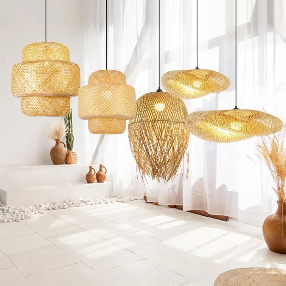 IMMAX BOHO HILO designové závěsné svítidlo, D50cm, E27, bambus