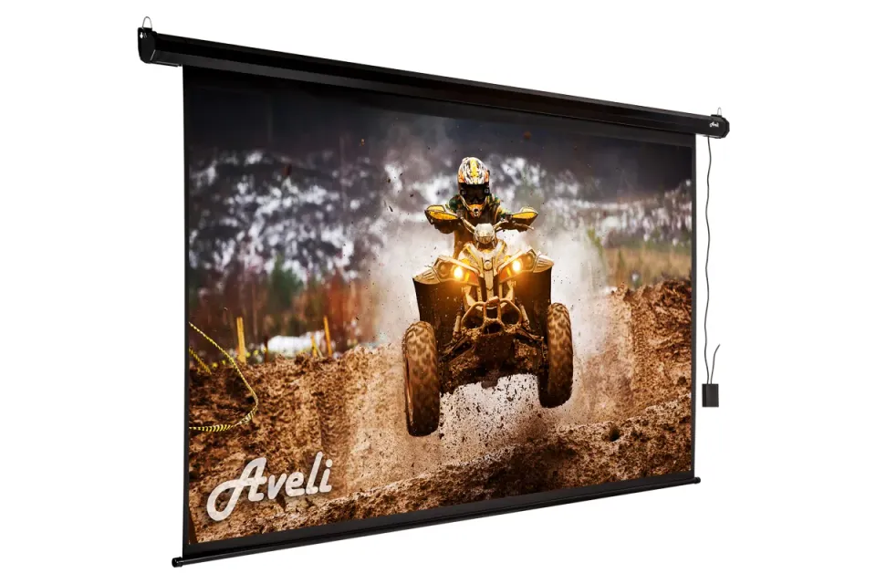 AVELI elektrické projekční plátno, 204x115 (16:9) 92", černý tubus