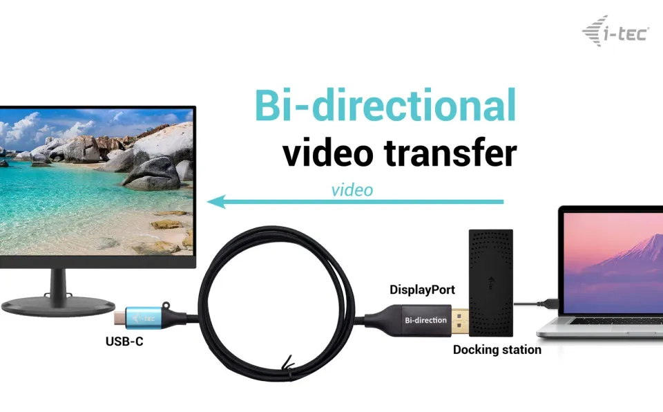I-tec USB-C DisplayPort Bi-Directional Cable Adapter 8K/30Hz 150cm