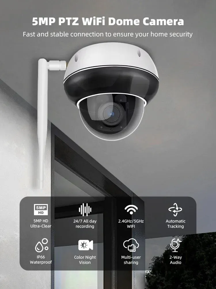 IMMAX NEO LITE SMART Security venkovní kamera DOME, 355° 90° P/T, dual Wi-Fi, PoE, 5x optický zoom, TUYA