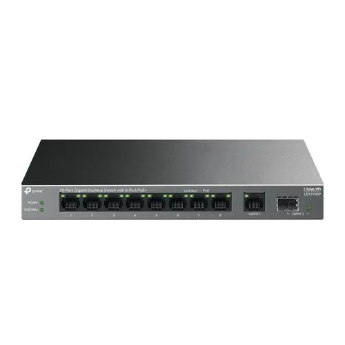 TP-LINK LS1210GP 10portový gigabitový stolní switch s 8 porty PoE+