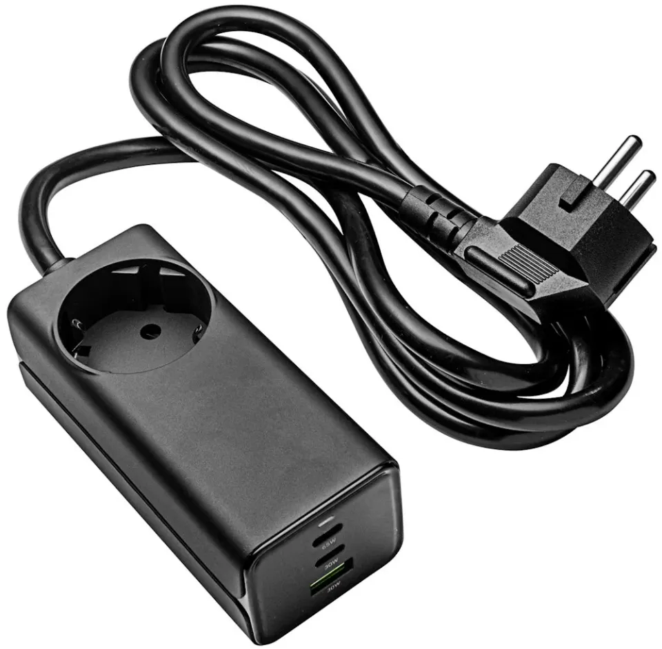 TRX USB Nabíječka AK-CH-21 AC 230V + USB-A + 2x USB-C PD 5-20V / max. 5A 65W Quick Charge 3.0 GaN