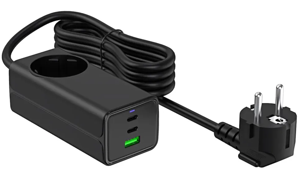 TRX USB Nabíječka AK-CH-21 AC 230V + USB-A + 2x USB-C PD 5-20V / max. 5A 65W Quick Charge 3.0 GaN