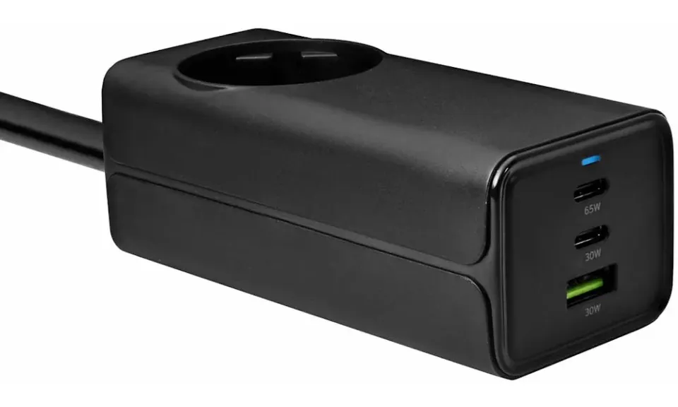 TRX USB Nabíječka AK-CH-21 AC 230V + USB-A + 2x USB-C PD 5-20V / max. 5A 65W Quick Charge 3.0 GaN
