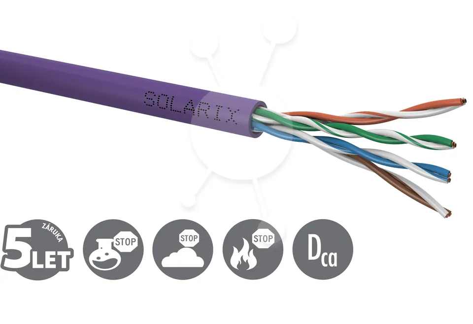 Instalační kabel Solarix CAT5E UTP LSOH Dca-s1,d2,a1 500m/box SXKD-5E-UTP-LSOH