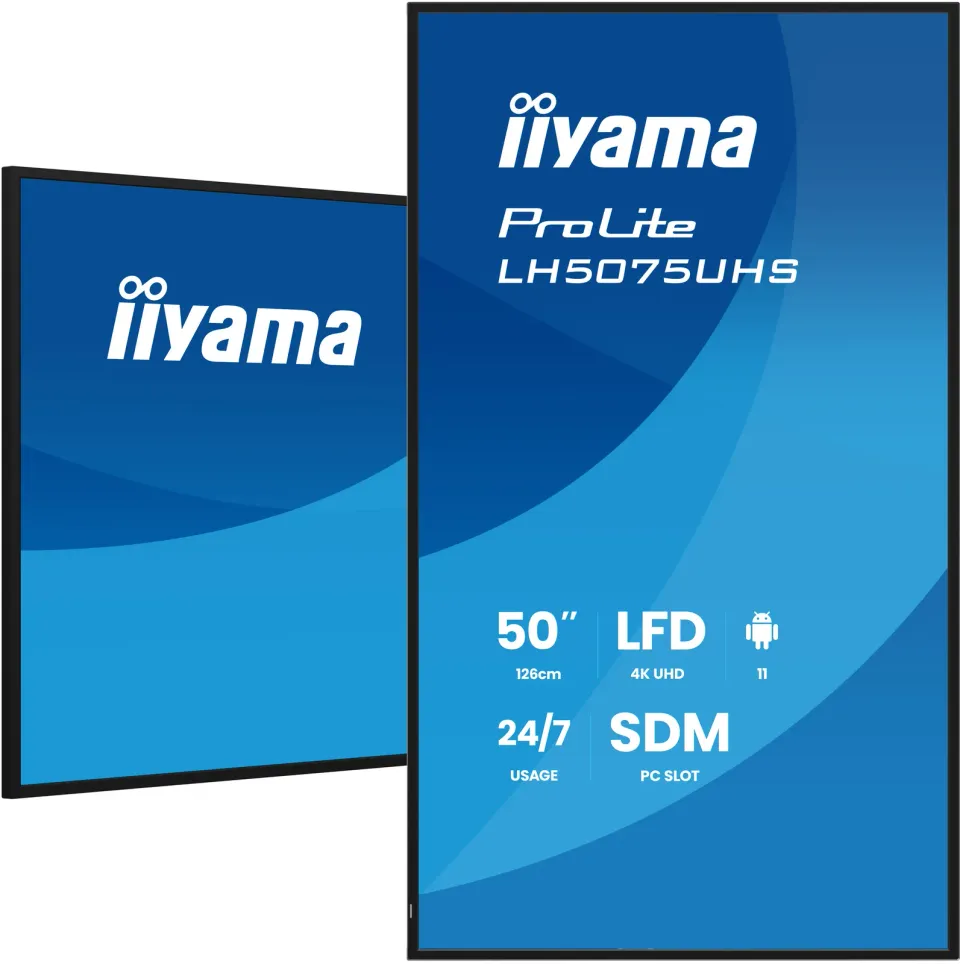50" iiyama LH5075UHS-B2AG:VA,4K UHD,Android,24/7