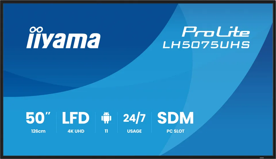 50" iiyama LH5075UHS-B2AG:VA,4K UHD,Android,24/7