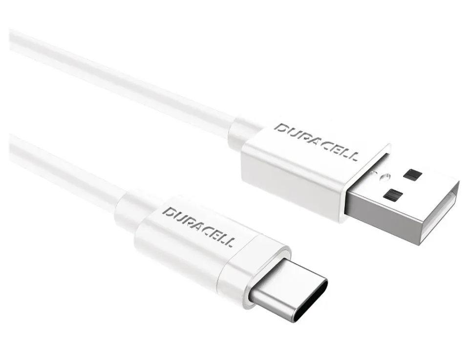 Duracell - USB5031W - USB nabíjecí a synchizační kabel A na C 1M , Bílý