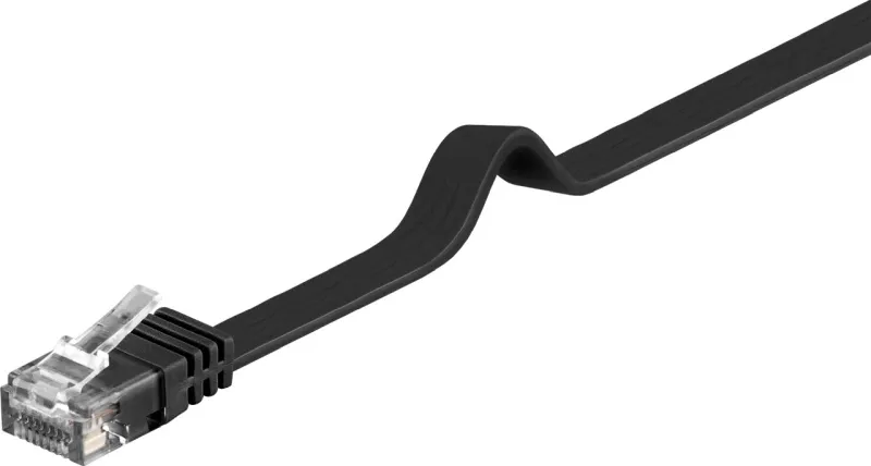PremiumCord flat patch cable UTP RJ45-RJ45 CAT6 0.5m black