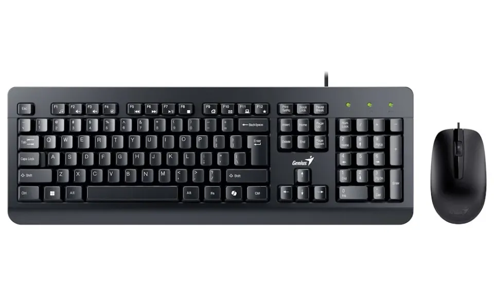 GENIUS klávesnice+myš KM-160 USB černá, drátový set cz+sk layout (náhrada za KM-130)