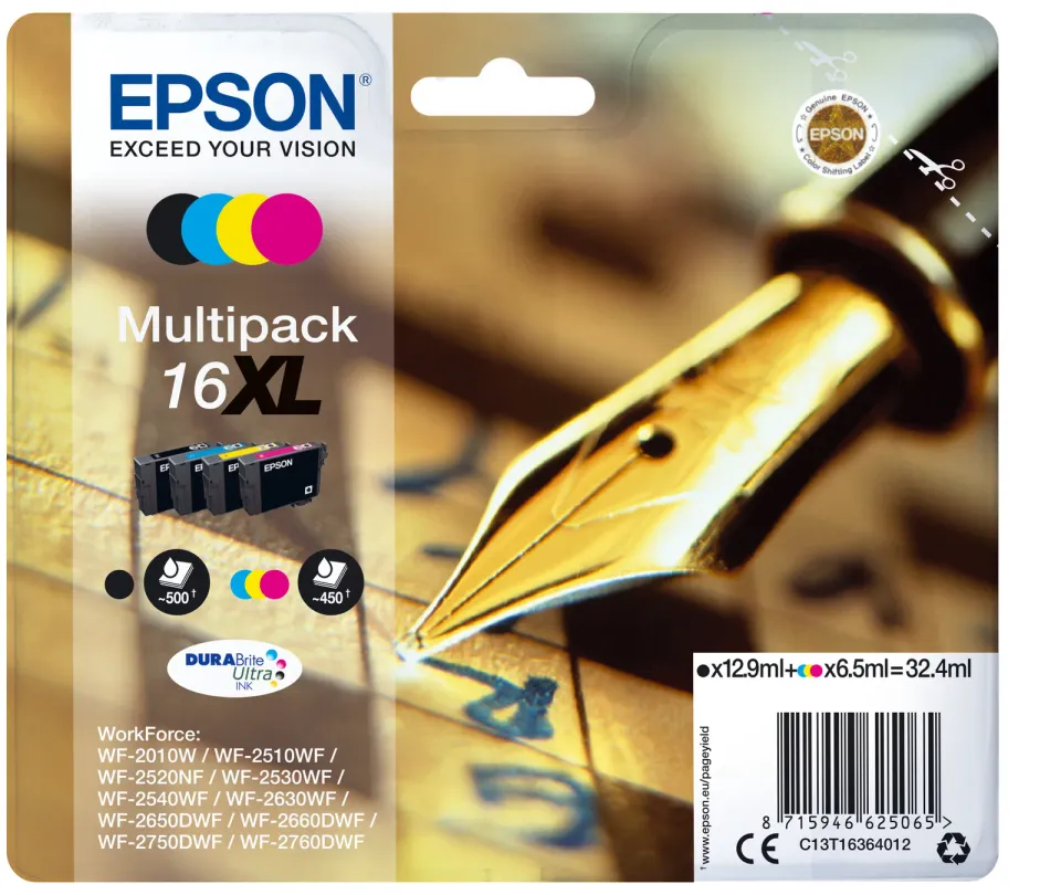 EPSON cartridge T1636 (black/cyan/magenta/yellow) multipack (pero) XL