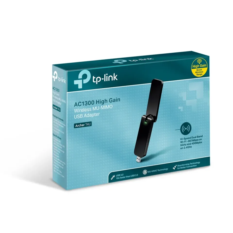 TP-LINK ArcherT4U Wifi USB 3.0 DualBand adapter (300M na 2.4Ghz/867M na 5GHz)