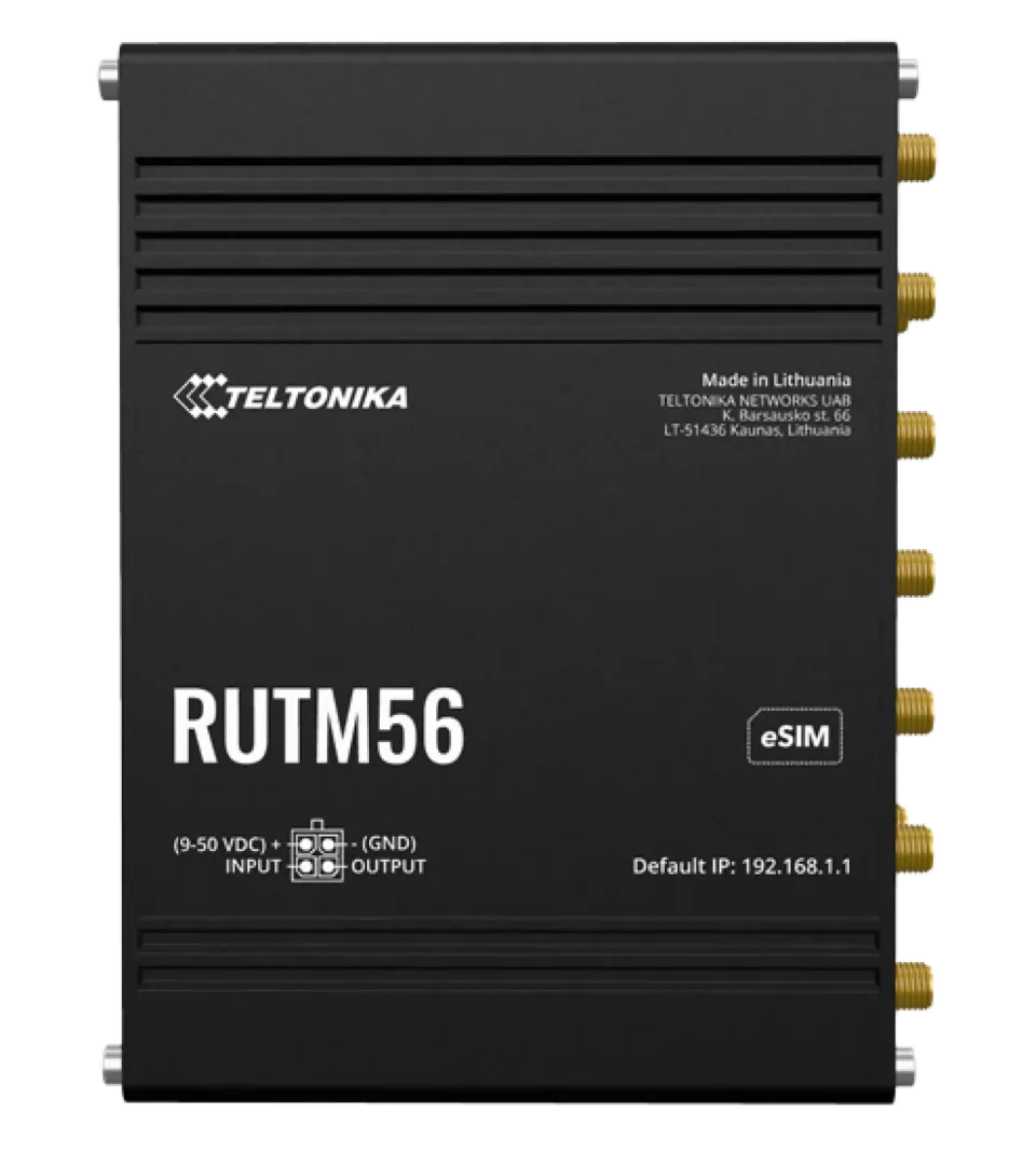 Teltonika RUTM56 Průmyslový 5G+4G Wi-Fi Router, GPS, 2 modemy, eSIM