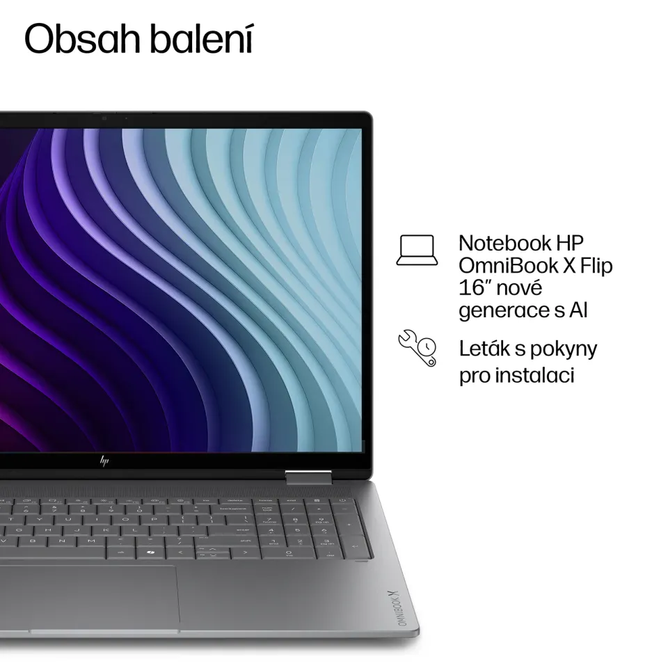 NTB HP OmniBook X Flip NG AI PC 16-cc0001ncx,Ryzen AI 7 445 (6C) 50 NPU TOPs,50 TOPS,16.0" 3K,16GB,512GB SSD,Win11,2Y
