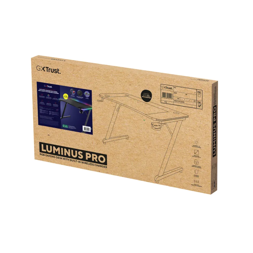 TRUST Herní stůl GXT 710 Luminus Pro RGB