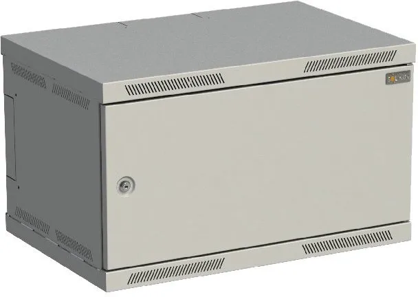 Rozvaděč nástěnný SENSA 6U 400mm, dveře plech, RAL 7035, SENSA-6U-64-21-G